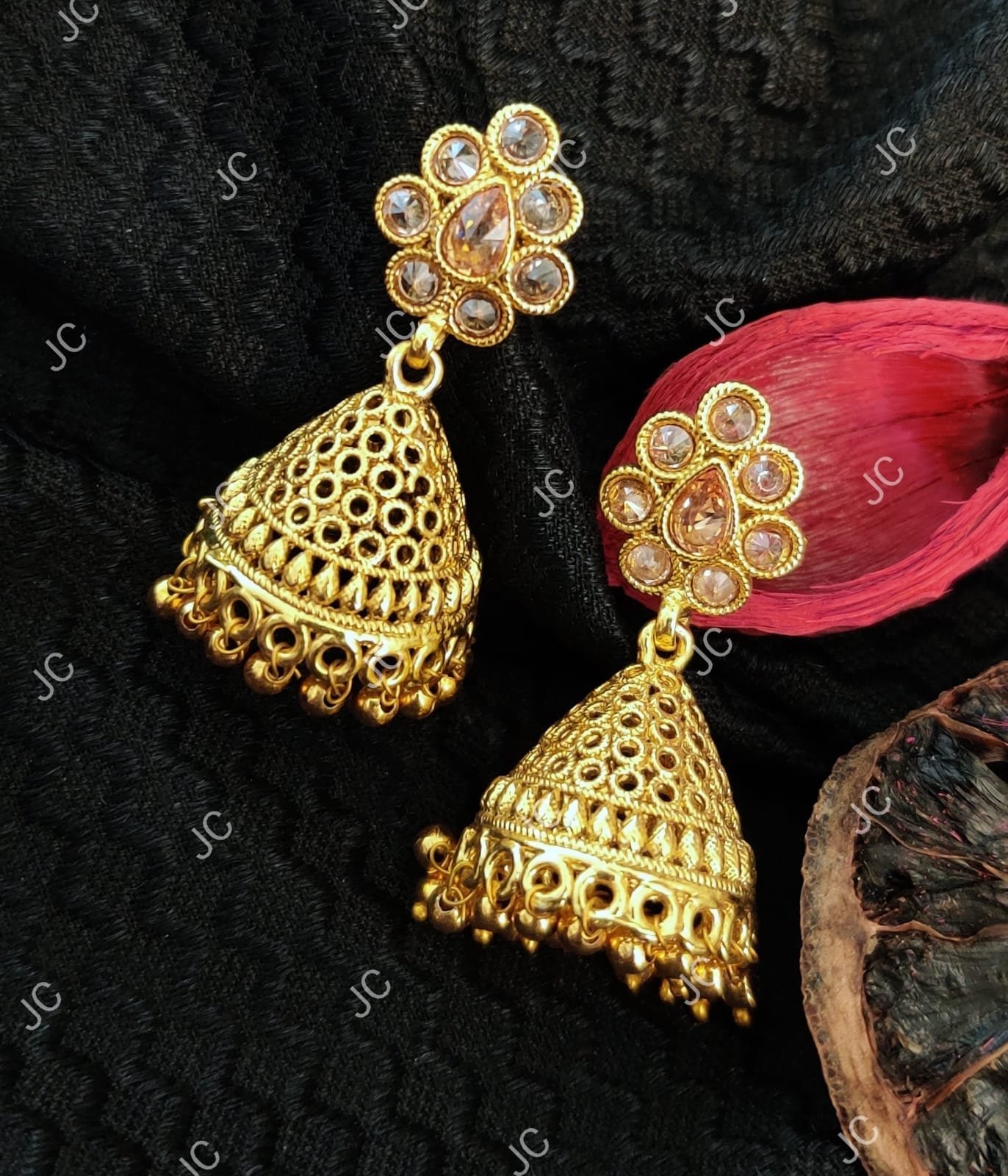 Copper jhumkas hot sale