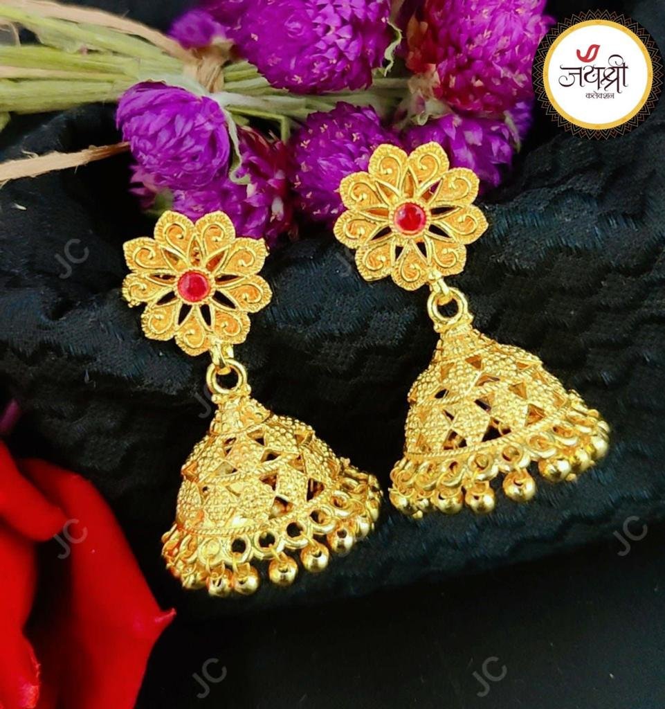 Flipkart.com - Buy Anujeet Fashion Hub Gold Plated Covering 5 metal Impon  AD Stone Jhumka Earrings For Women & Girls Copper Jhumki Earring Online at  Best Prices in India