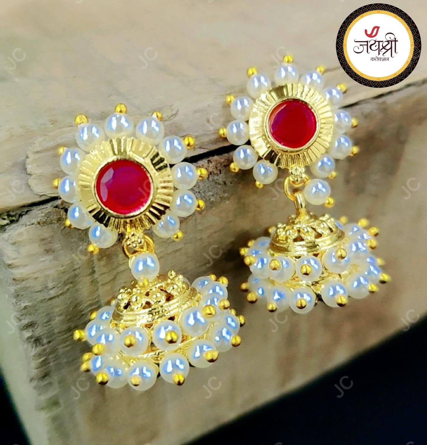 SQUARE -TILAK MOTI Golden Fashion Brass Gold Polished Jhumka Earring at Rs  48/pair in Rajkot