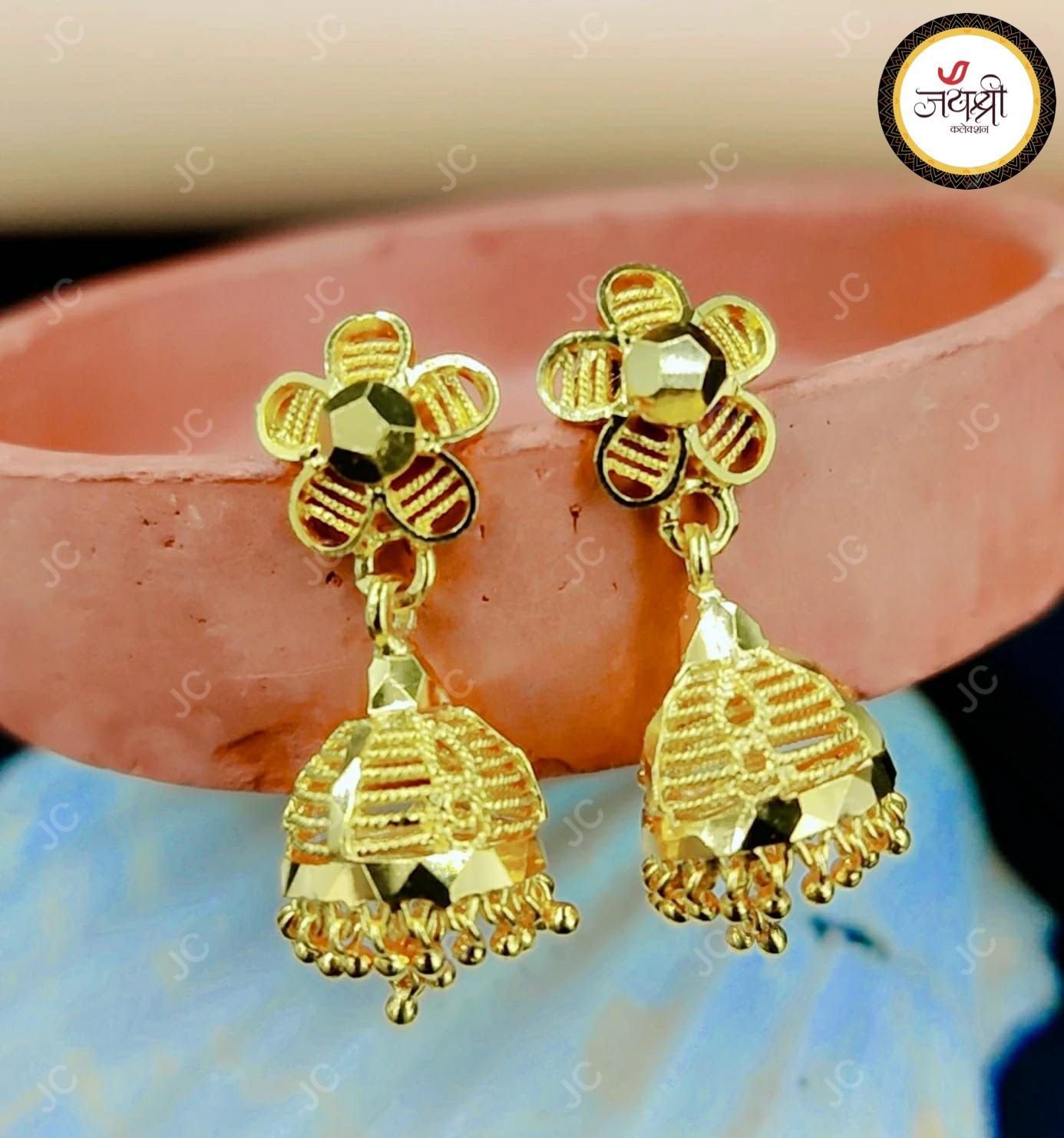 German silver gold plated brase jhumki for women and girls. | K M  HandiCrafts India